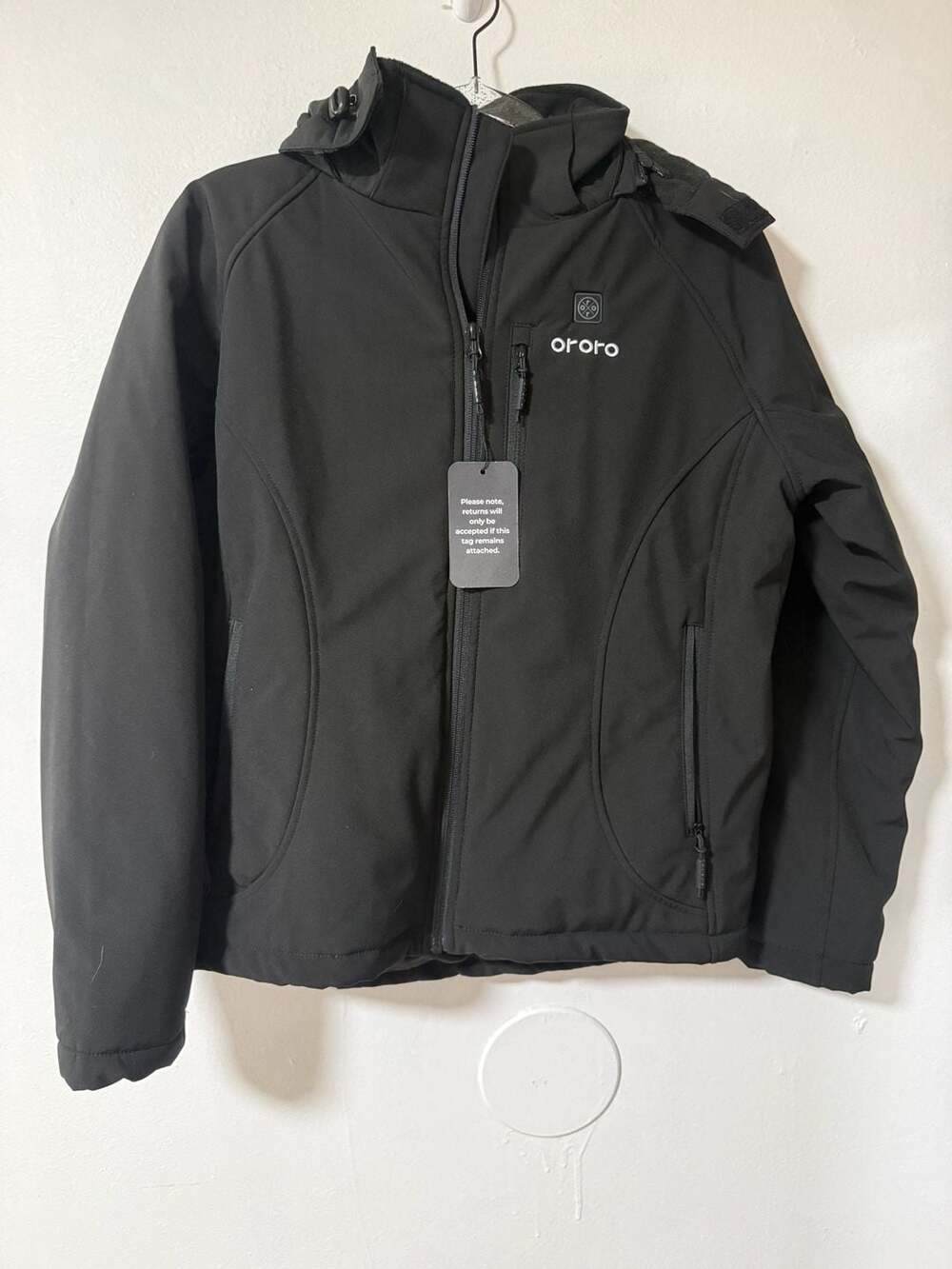 ORORO Women's Classic Heated Soft Shell Jacket with Detachable Hood Black